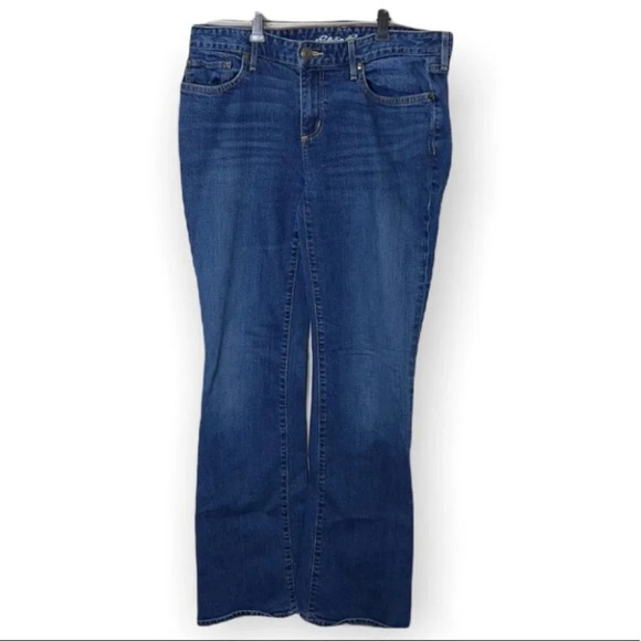 EDDIE BAUER Truly Straight Bootcut Jeans Blue Medium Wash Denim Mid-Rise Size 10 - Picture 2 of 11